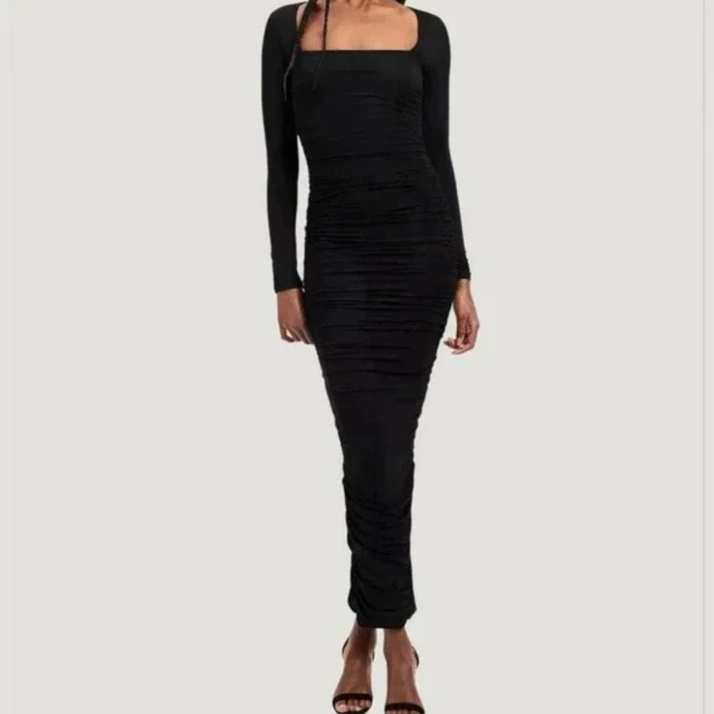 Good American Black Long Sleeve Dress
